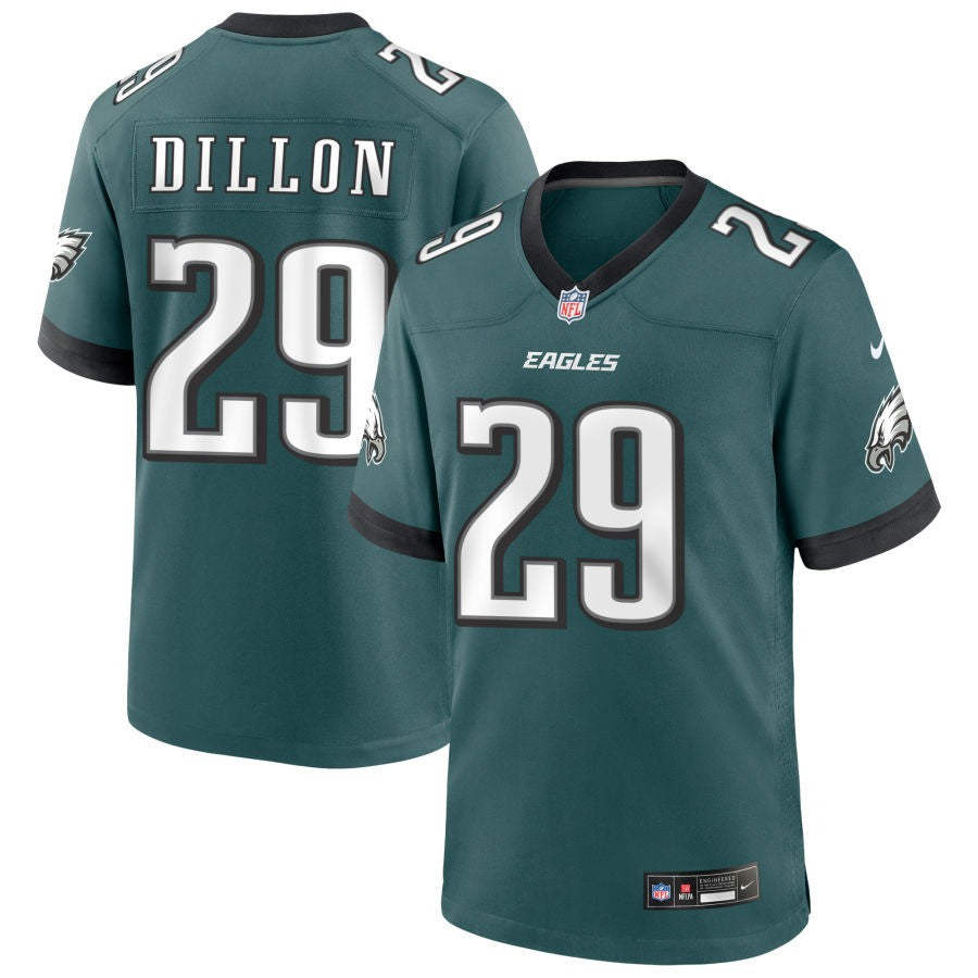 A.J. Dillon Philadelphia Eagles 2025 Game Jersey - Midnight Green