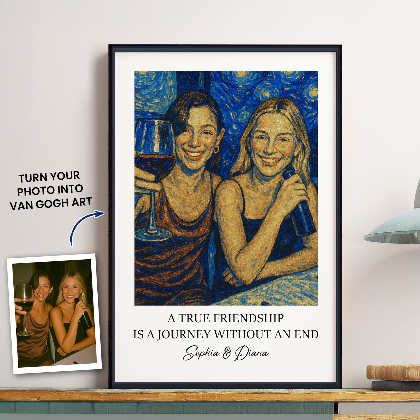 A True Friendship Is A Journey Without An End Van Gogh Art - Personalized Photo Poster Christmas Gift For Friend