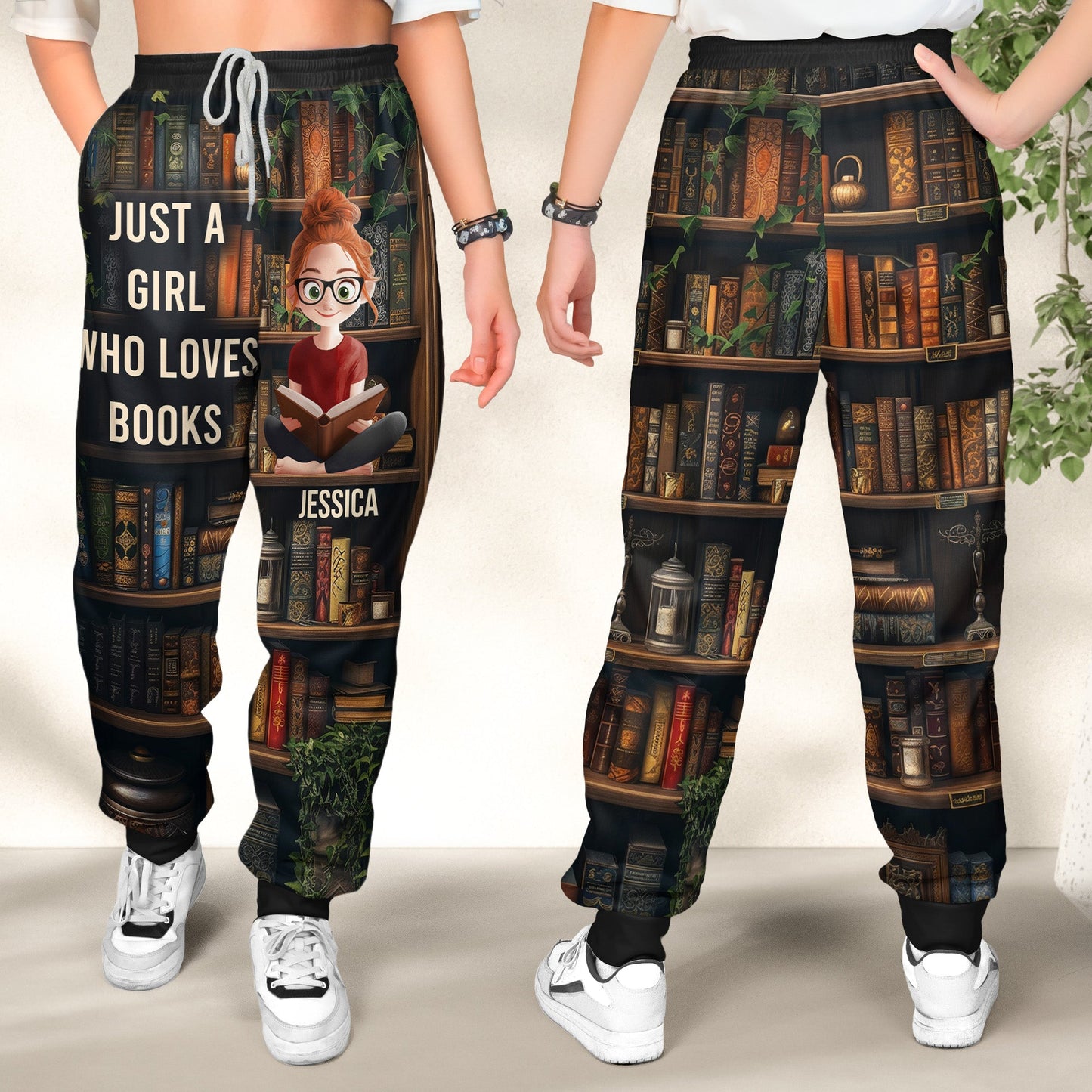 Just A Girl Who Loves Books - 3D Style - Personalized Sweatpants