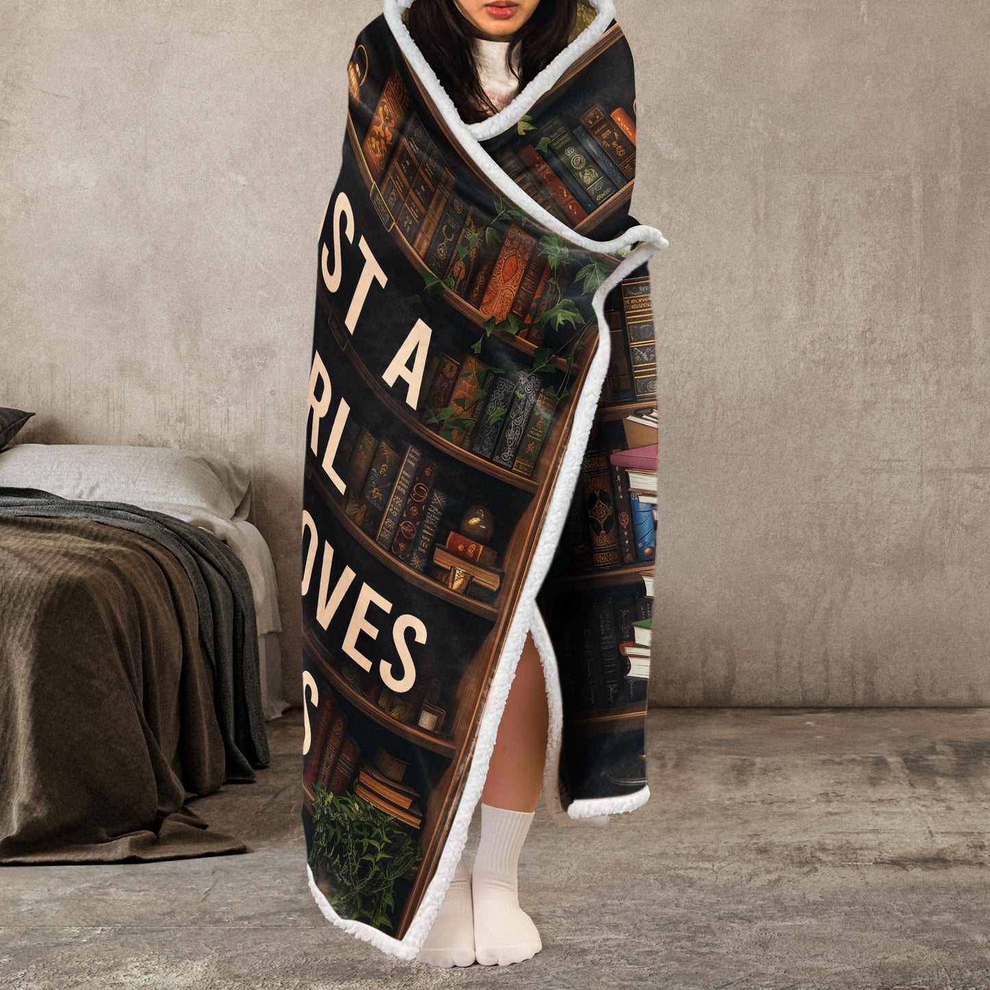 Just A Girl Who Loves Books - Personalized Wearable Blanket