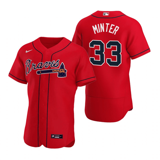 A.J. Minter Atlanta Braves Alternate Red Baseball Player Jersey