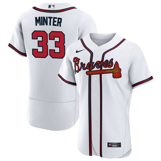 A.J. Minter Atlanta Braves White Home Baseball Player Jersey