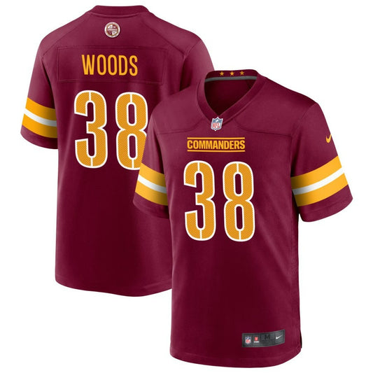 A.J. Woods Washington Commanders 2024-2025 Burgundy Game Player Jersey