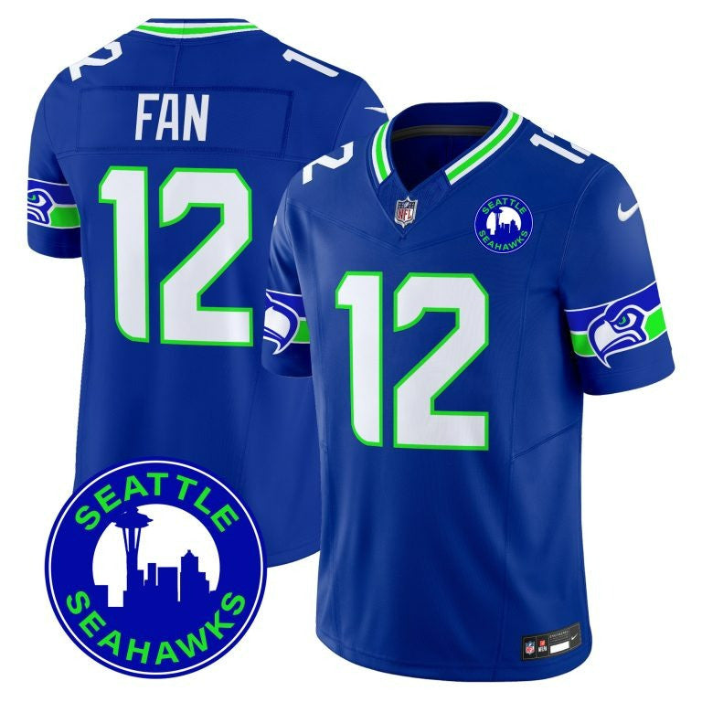 12th Fan Seahawks Seattle 2024 City Patch Vapor Limited Royal Alternate Jersey