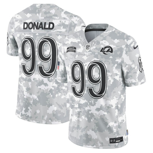 Aaron Donald Los Angeles Rams 2024 Salute To Service Retired Player Limited Arctic Camo Jersey