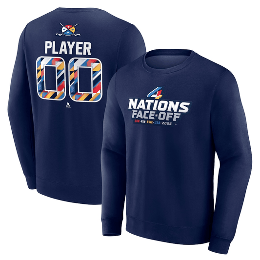 2025 4 Nations Face-Off Pick-A-Player Pullover Navy Sweatshirt