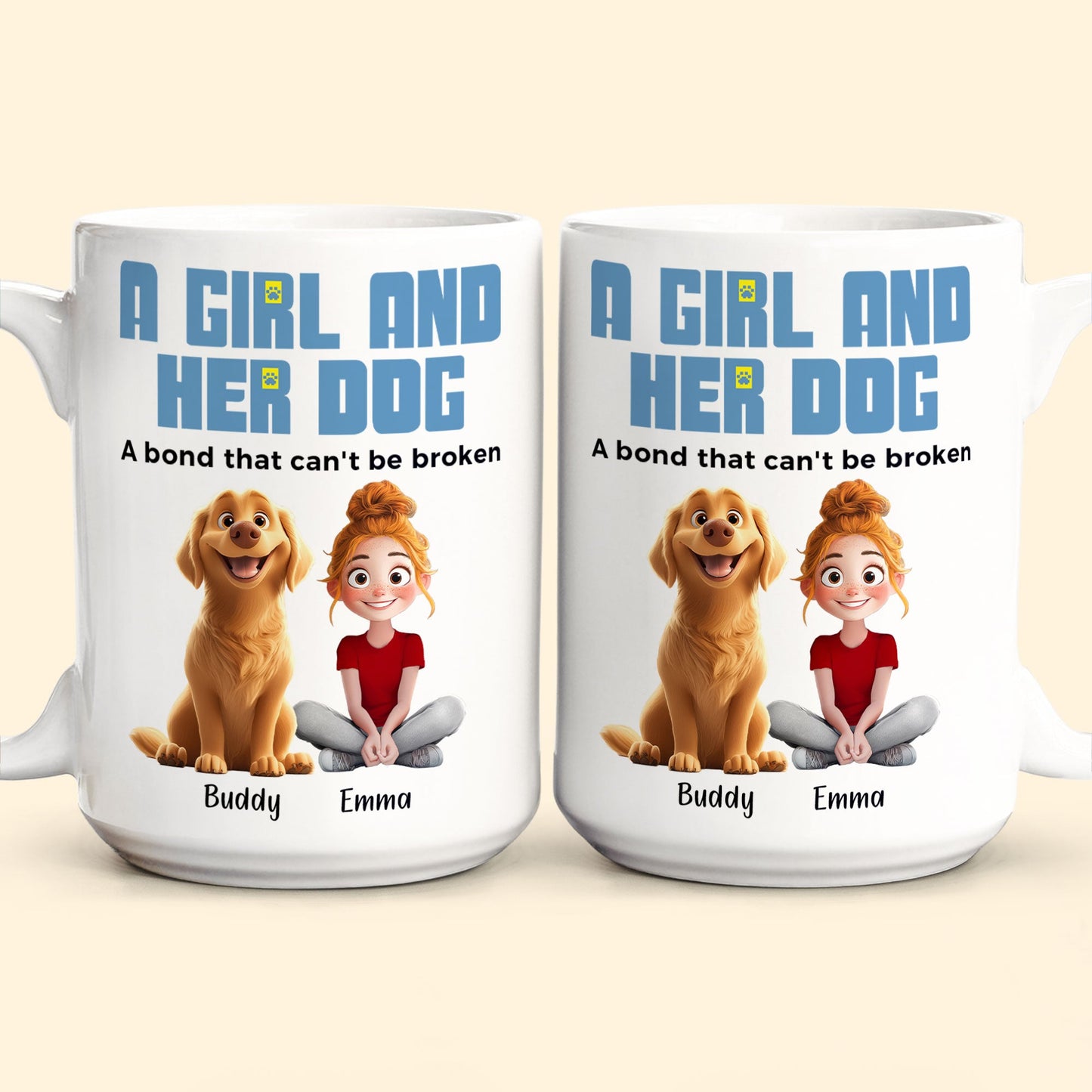 A Girl & Her Dogs Has Unbreakable Bond - Personalized Mug Christmas Gift For Daughter