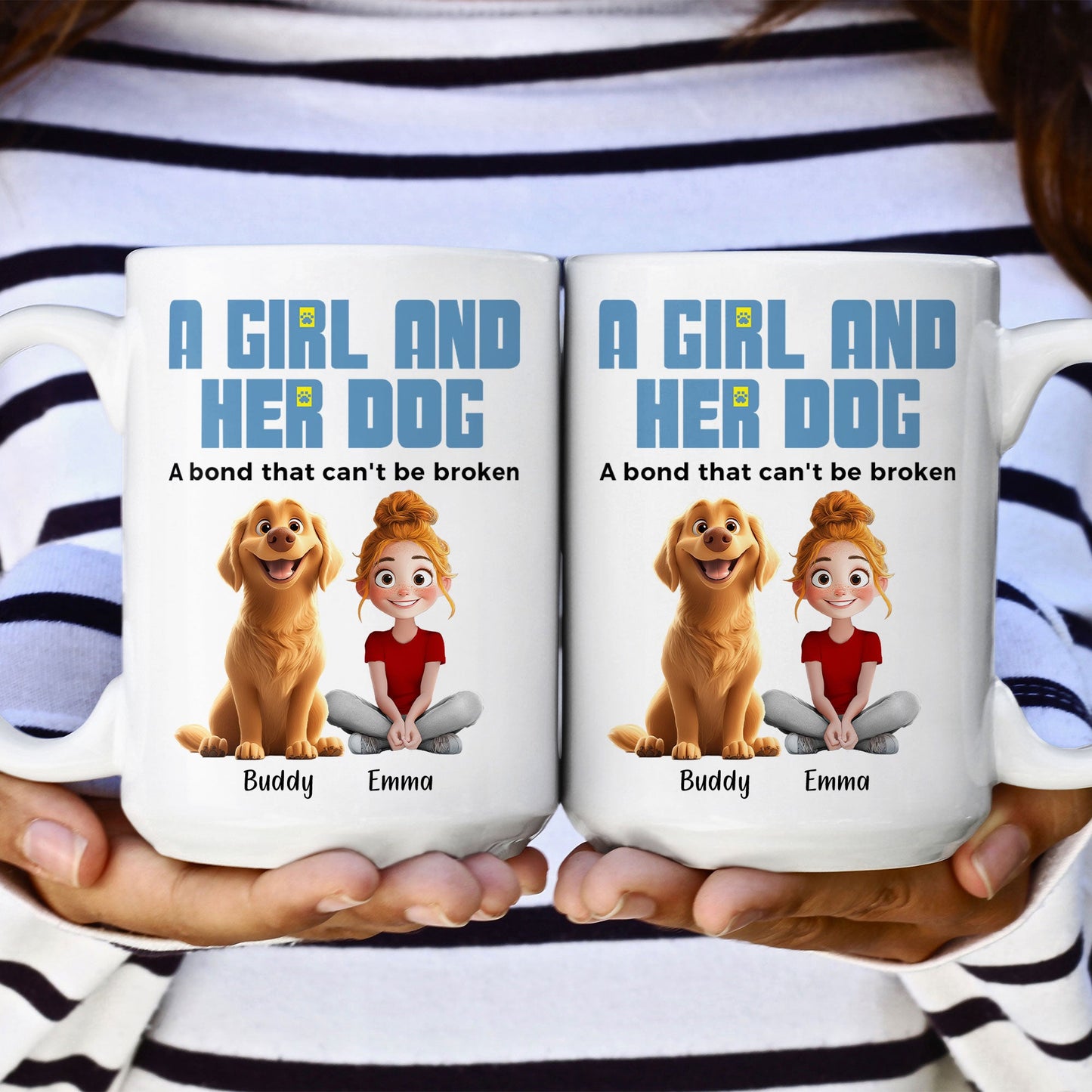 A Girl & Her Dogs Has Unbreakable Bond - Personalized Mug Christmas Gift For Daughter