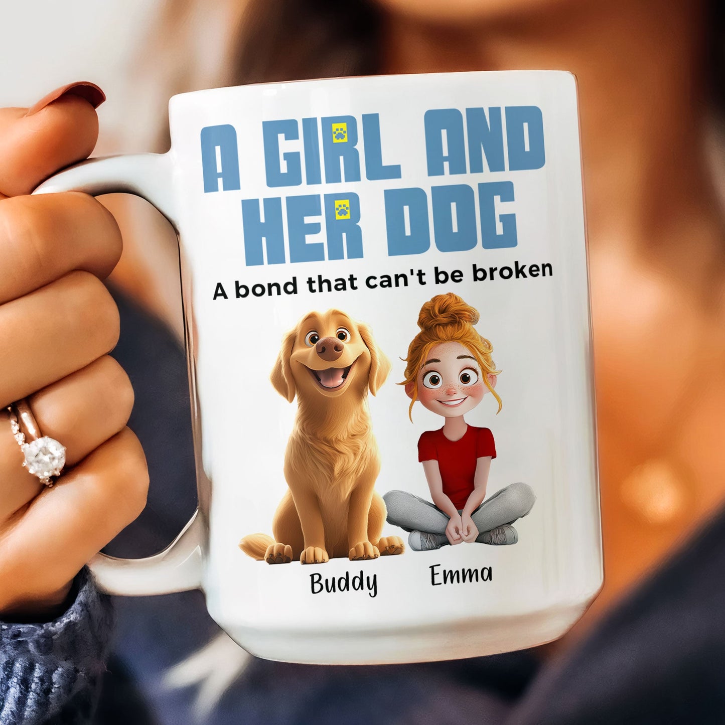 A Girl & Her Dogs Has Unbreakable Bond - Personalized Mug Christmas Gift For Daughter