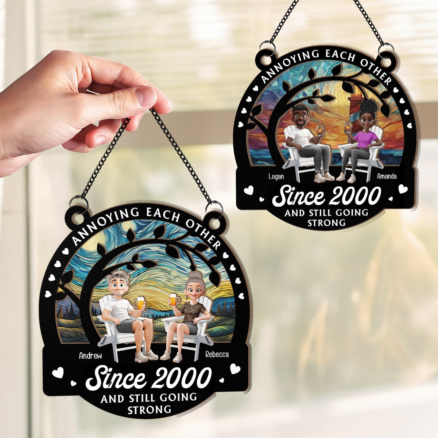 Annoying Each Other Since - Personalized Window Hanging Suncatcher Ornament