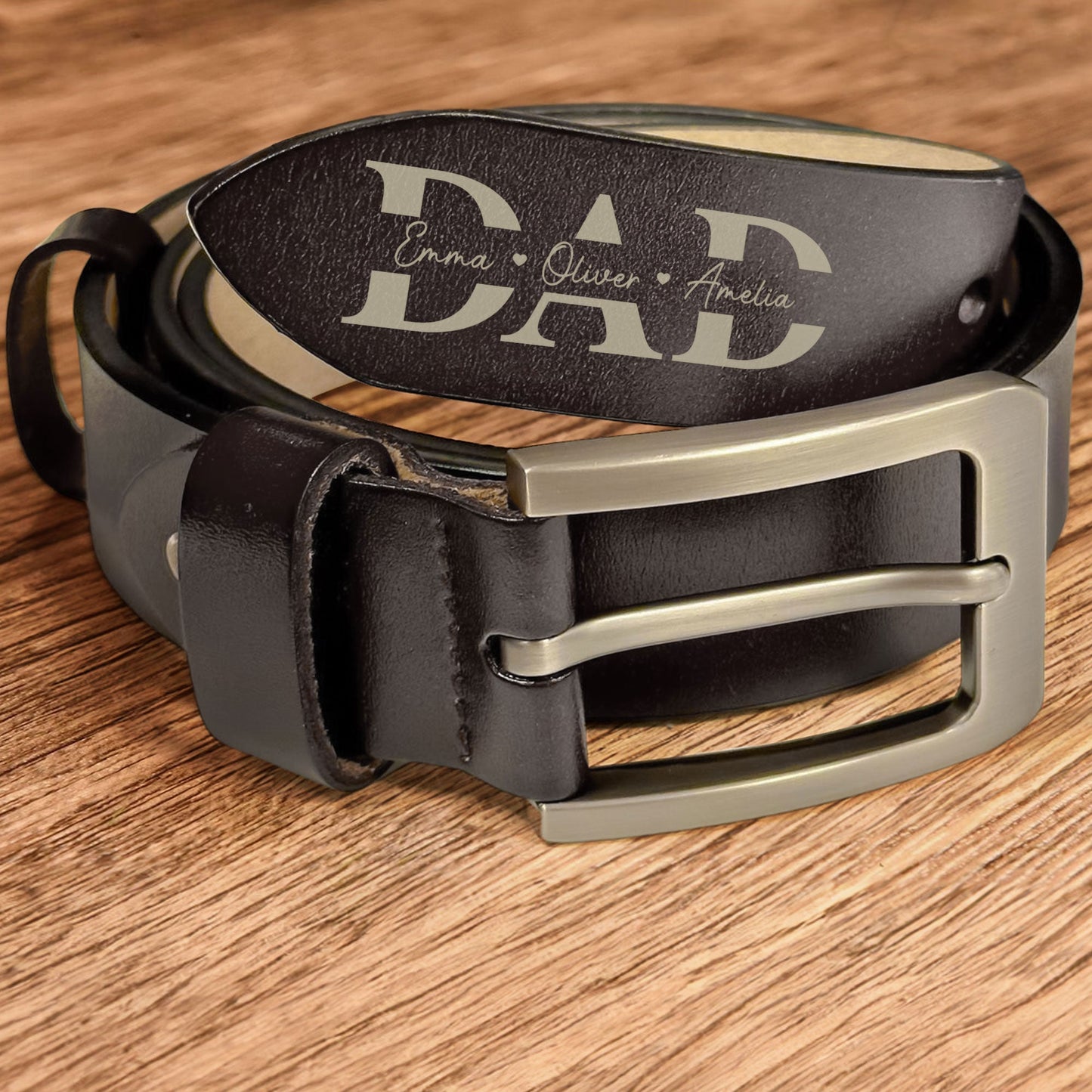 Belt Reminder We Love You For Dad - Personalized Engraved Leather Belt Christmas Gift For Dad