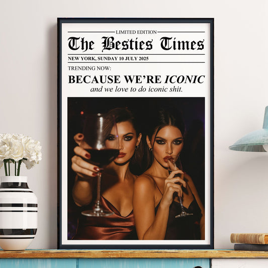 Custom Newspaper Friendship With Photo & Your Own Message - Personalized Photo Poster