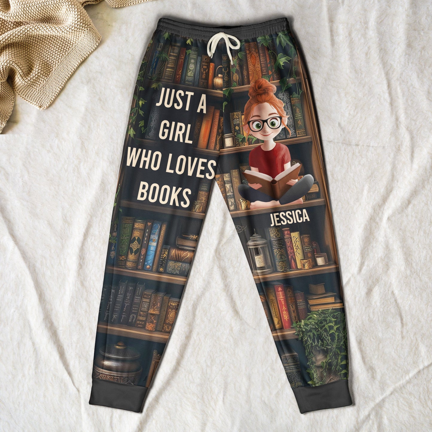 Just A Girl Who Loves Books - 3D Style - Personalized Sweatpants