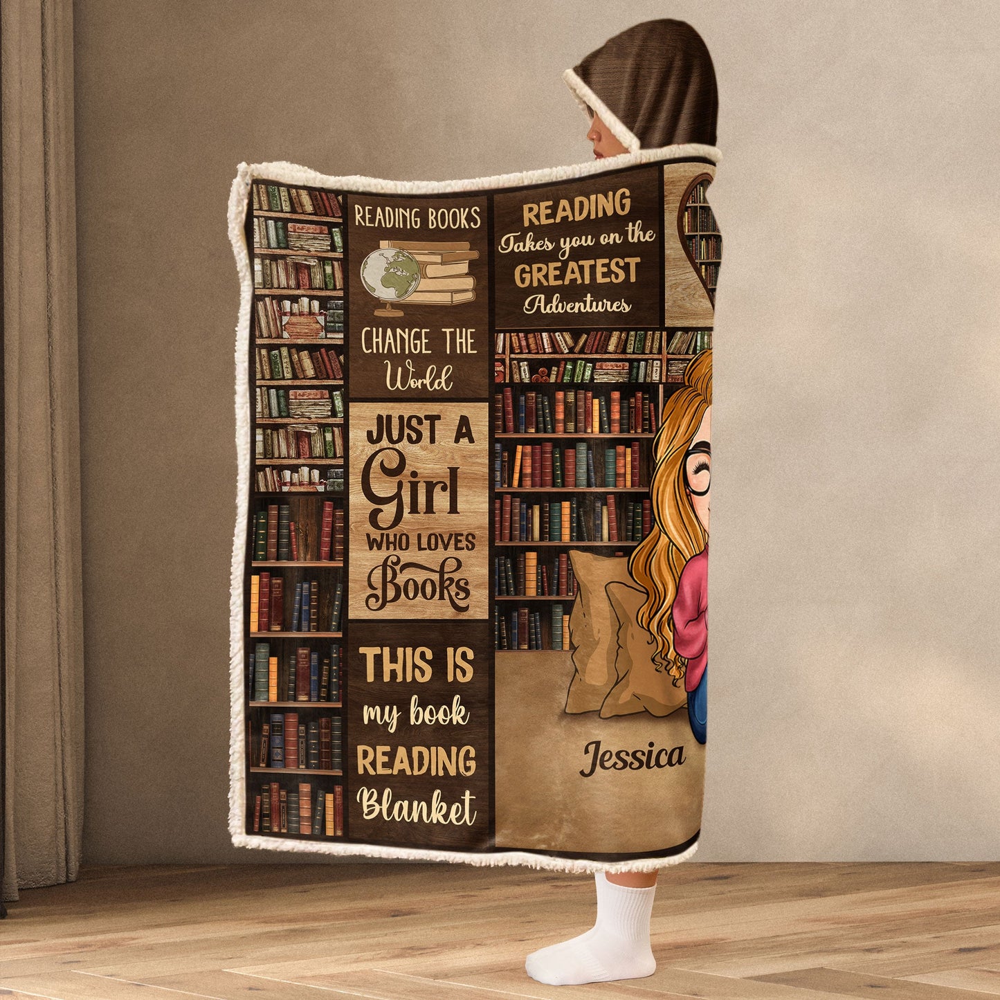 Reading Blanket Just A Girl Who Loves Books - Personalized Blanket